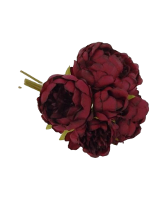 28cm Bordeaux Peony Posy