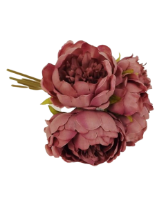 28cm Puce Peony Posy