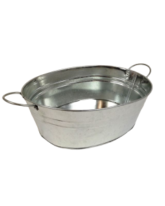 26cm Galvanised Oval Bowl W/Ears