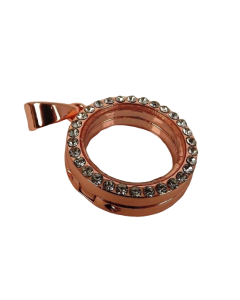 Rhinestone Circle Charm 2.5cm Rose Gold