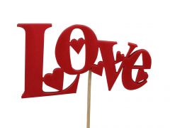 Pack Of 4 Foam Love On Stick Red 12 x 7cm