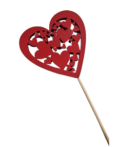 Pack Of 9 Hearts On Stick 50cm Red 10x10cm