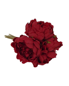 24cm Red Peony Posy
