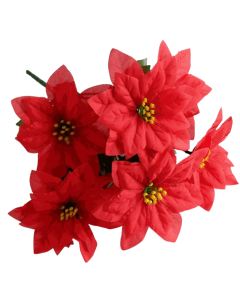 Poinsettia Bush Red 30cm x 7 Heads