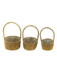 Seagrass Set Of 3 Baskets Oval