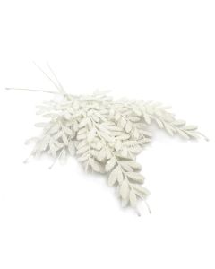 40cm Berberis Spray Glittered White