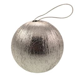 8cm Spun Metallic Bauble Silver