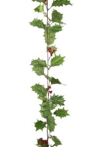 Holly Garland W/Berries 180cm Green