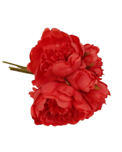 28cm Coral Peony Posy x 5 Heads