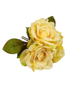 24cm Yellow Open Rose Posy