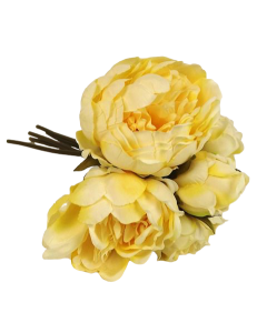 28cm Yellow Peony Posy