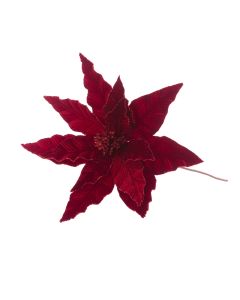 Glitter Tipped Poinsettia 70cm Red