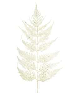 Sparkle Leather Fern Leaf 55cm White