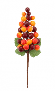 20cm Berry Cluster Pick Orange/Red
