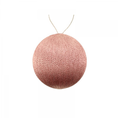 8cm Spun Metallic Bauble Pink