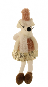 26cm Sitting Christmas Mouse Pink