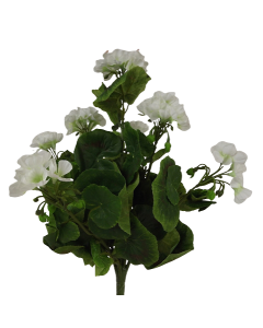 17" Geranium Bush UV Protected White