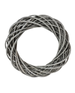 40cm Thick Willow Wreath - Grey (40cm diameter)