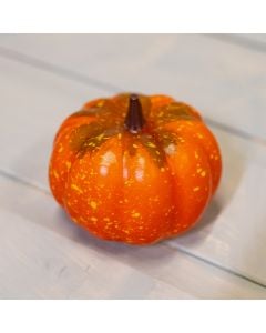 Small Artificial Pumpkin Orange/Green 10cm