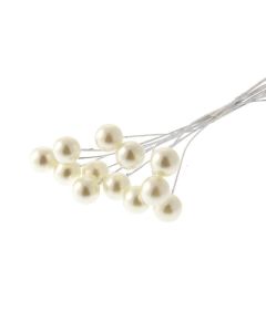 10mm Pearls On Stem Cream x 12 Stems
