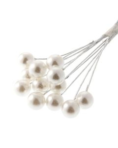 10mm Pearls On Stem White x 12 Stems