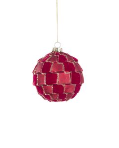 GLASS Lottie Bauble 8cm Red