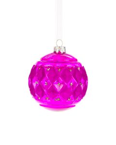 GLASS Zoe Bauble 8cm Pink