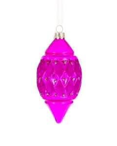 GLASS Zoe Finial 12cm Pink