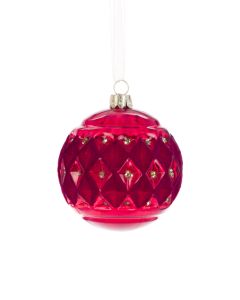 GLASS Zoe Bauble 8cm Red