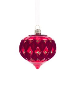 GLASS Zoe Onion 8cm Red