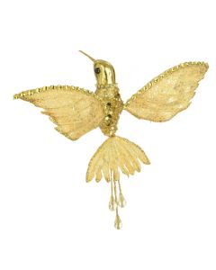 Glitter Hummingbird Clip 15cm Gold
