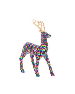 Rainbow Sequin Deer 34cm