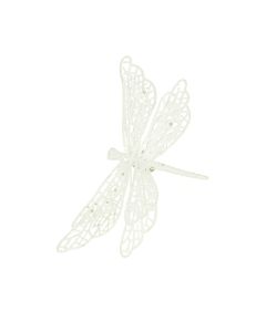 Sparkle Dragonfly Clip 17cm White
