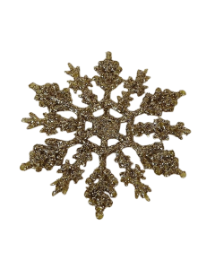 10cm Glitter Snowflake x24 Boxed Champagne