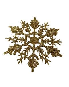 10cm Glitter Snowflake x24 Boxed Gold
