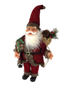 45cm Standing Santa w/Gift/Lantern