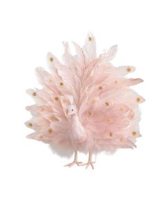 42cm Fabric Standing Peacock Pink