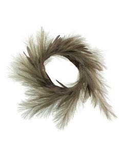 58cm Pampas Wreath Grey