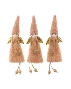 34cm Assorted Christmas Angel Hanger Pink x 1