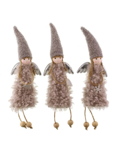 34cm Assorted Christmas Angel Hanger Grey x 1