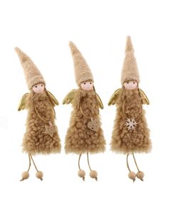 34cm Assorted Christmas Angel Hanger Mink x 1