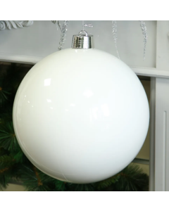 White Shiny Shatterproof Bauble (x1) (30cm)