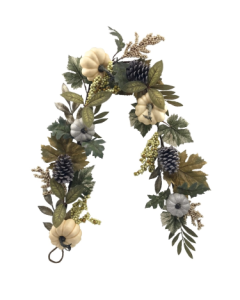 150cm Cream/Green Pumpkin Foliage Garland