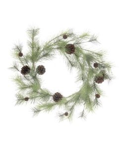 Natural Spruce Wreath W/Pine Cones (65cm)