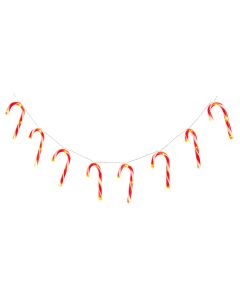 Set Of 10 B/O Candy Cane String Lights