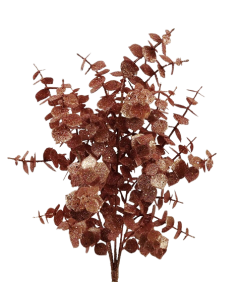 Glittered Eucalyptus Bush 55cm Rose Gold