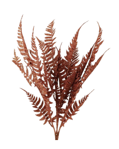 Glittered Fern Bush 60cm Rose Gold