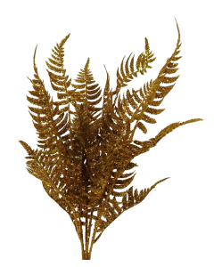 Glittered Fern Bush 60cm Gold
