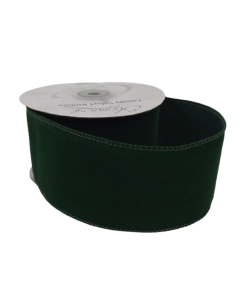 Velvet Wired Edge Ribbon 60mm x 10mtrs Green