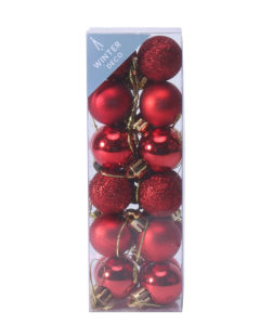 Red Shatterproof Baubles (3cm) (24 pieces)